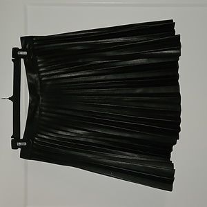 TOPSHOP faux leather pleated mini skirt